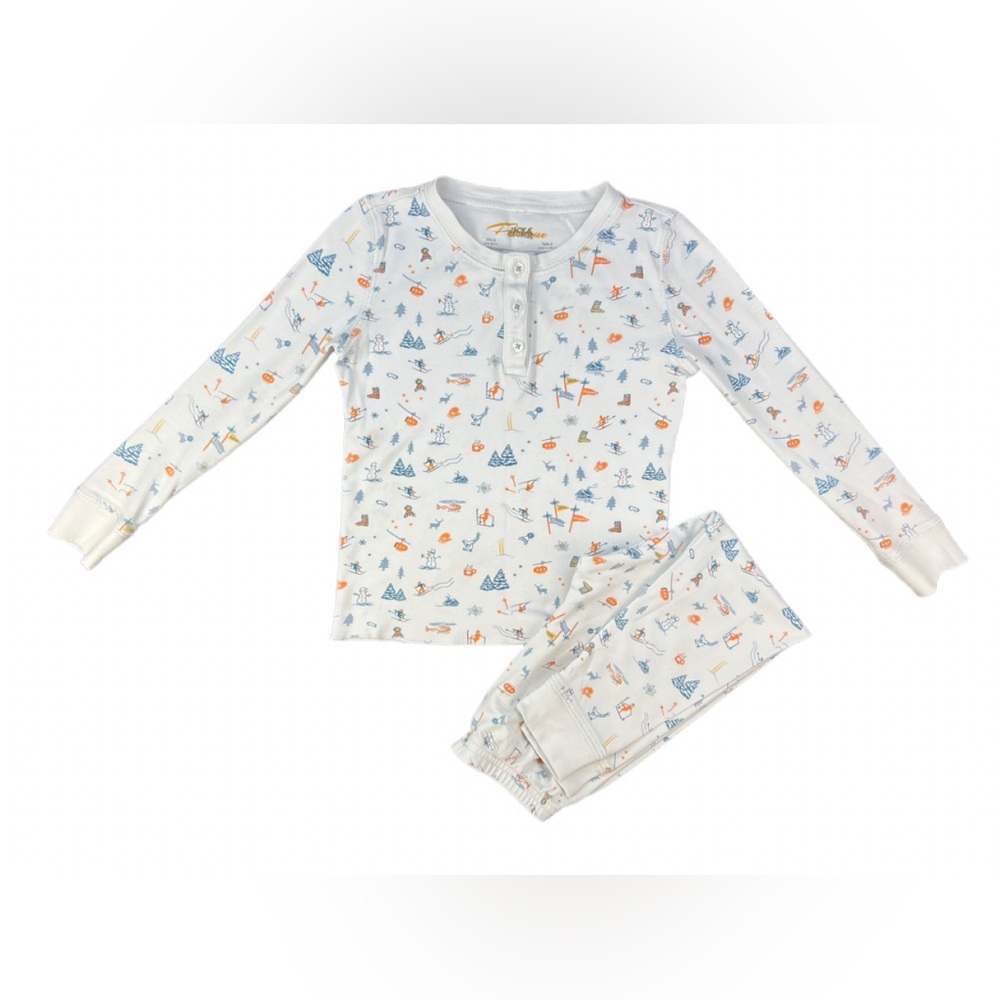 PETIDOUX 2 Pc Pima Morning Ski Pajama Set- 5